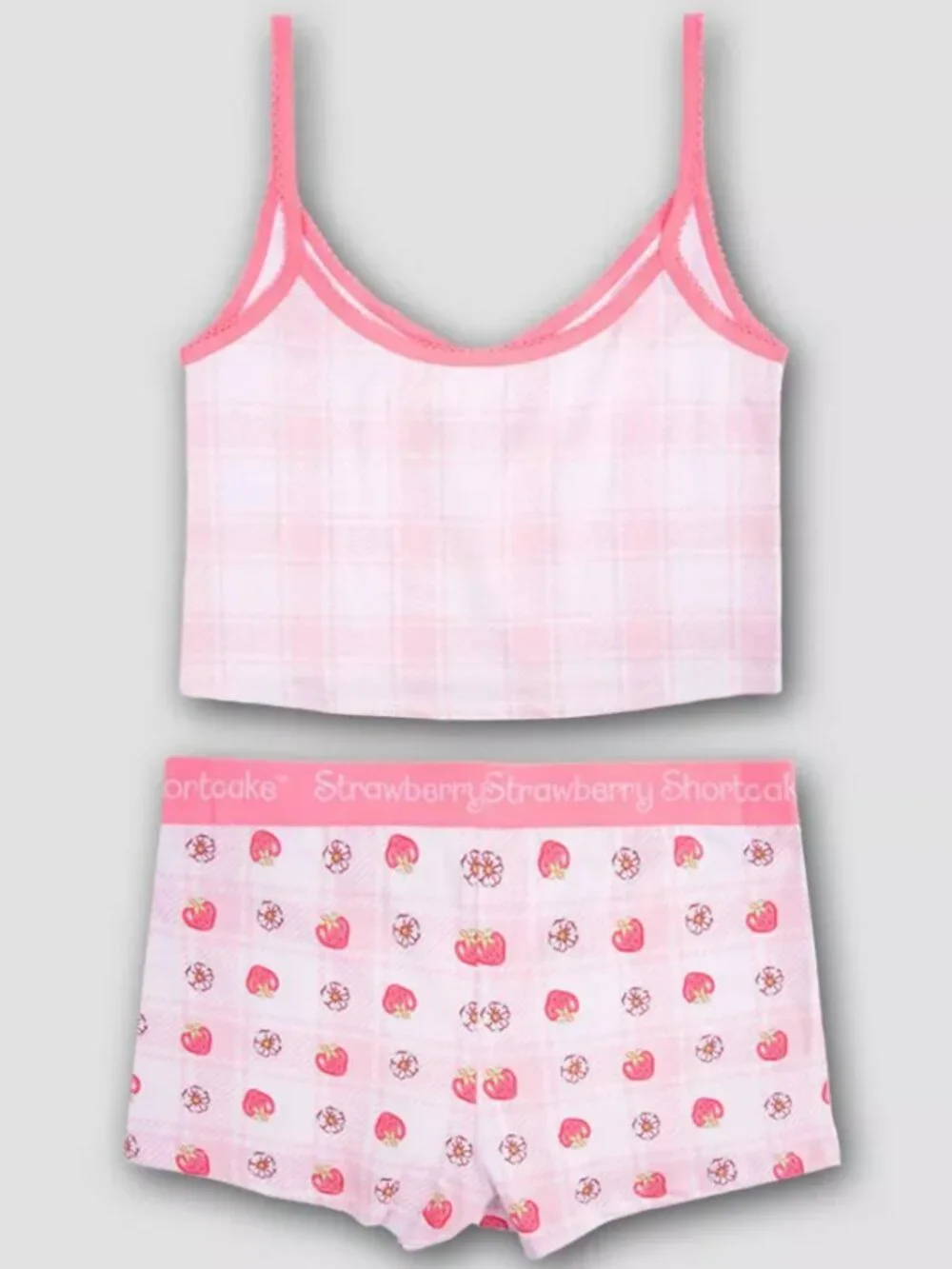 NEW Women's Strawberry Shortcake Pink Medium Cami & Boxer Sleep Set